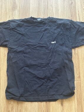 Obey Black Short Sleeve Tee with Small White Chest Logo